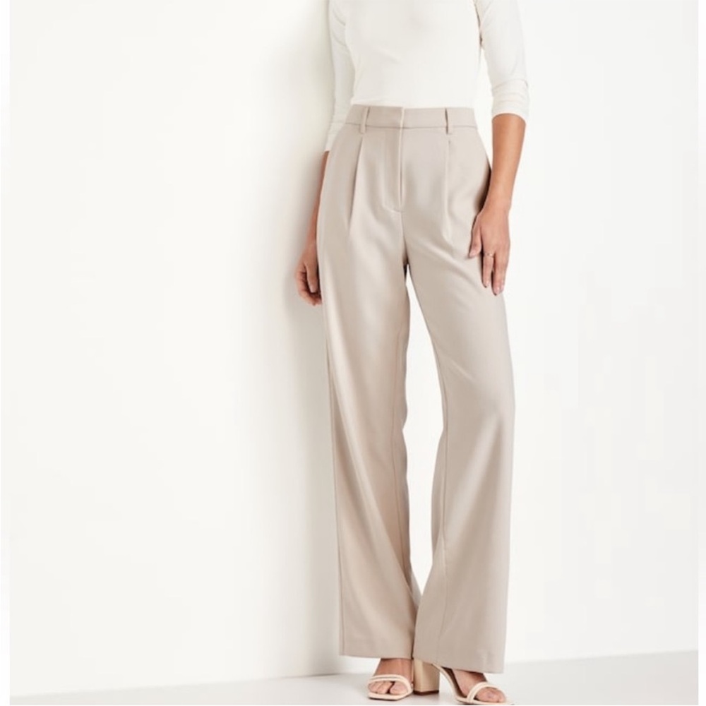 Elegant Women's Tan Wide-Leg Pants *TALL*